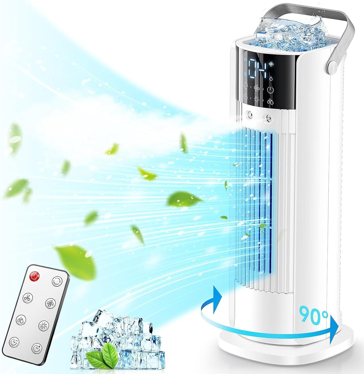 Refroidisseur d'air Nuvian avec télécommande, oscillation de 90°