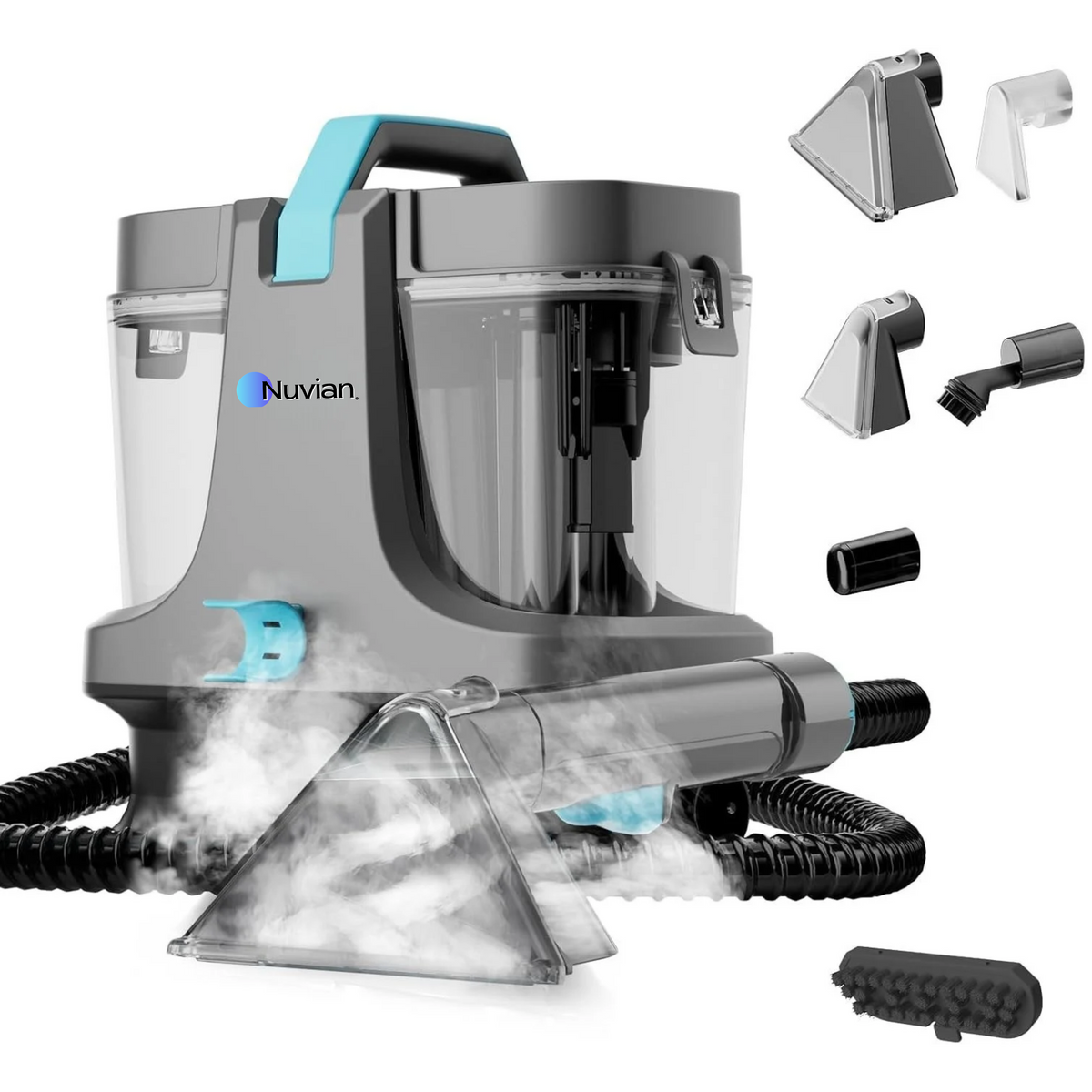 Nettoyeur portatif pour tapis et meubles Nuvian avec vapeur et chauffage