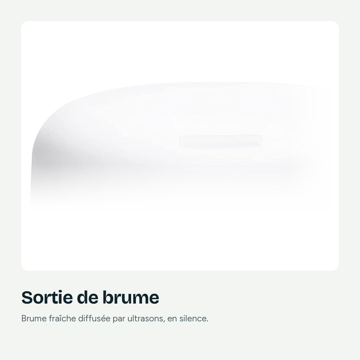 Gros plan sur la sortie de brume du diffuseur Nuvian